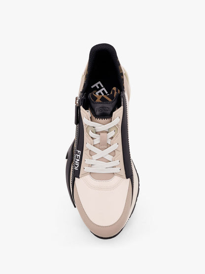Fendi Fendi Flow Leather Sneakers With Ff Motif
