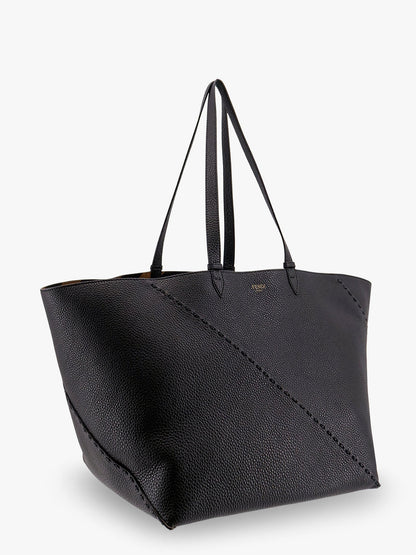 Fendi Diagonal Selleria Large Leather Shopping Bag