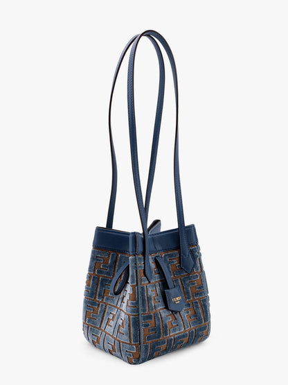 Fendi Convertible Bucket Bag In Velvet With All Over Ff Logo
