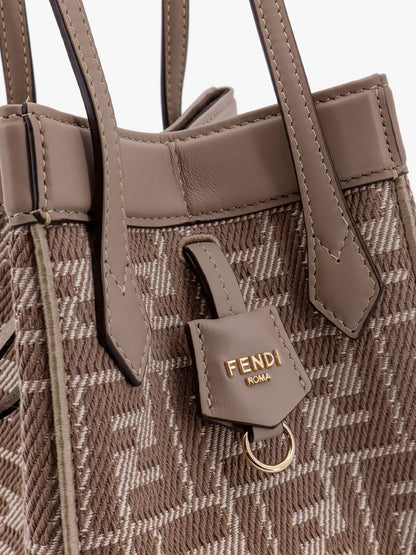 Fendi Origami Mini Leather And Denim Effect Ff Jacquard Transformable Mini Bag