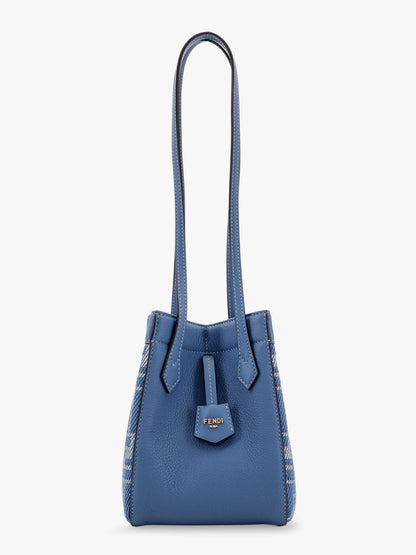Fendi Origami Mini Leather And Denim Effect Ff Jacquard Transformable Mini Bag
