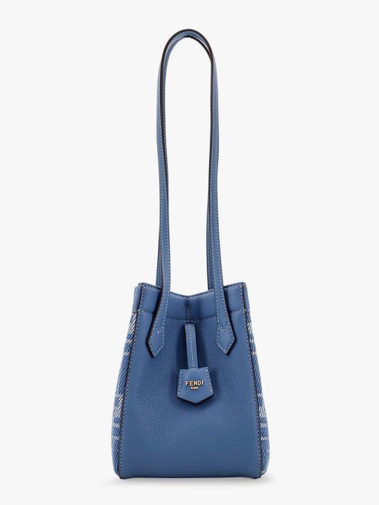 Fendi Origami Mini Leather And Denim Effect Ff Jacquard Transformable Mini Bag