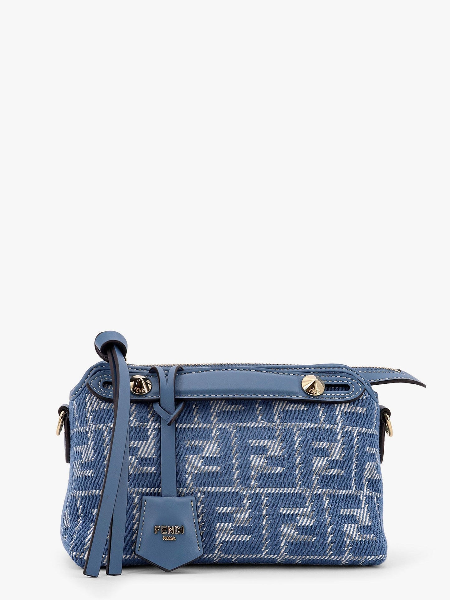 Fendi By The Way Soft Mini Denim Effect Ff Jacquard Shoulder Bag