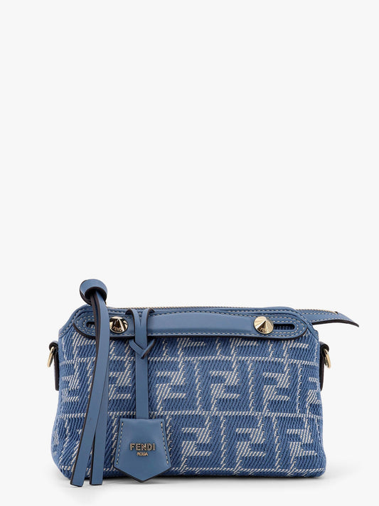 Fendi By The Way Soft Mini Denim Effect Ff Jacquard Shoulder Bag