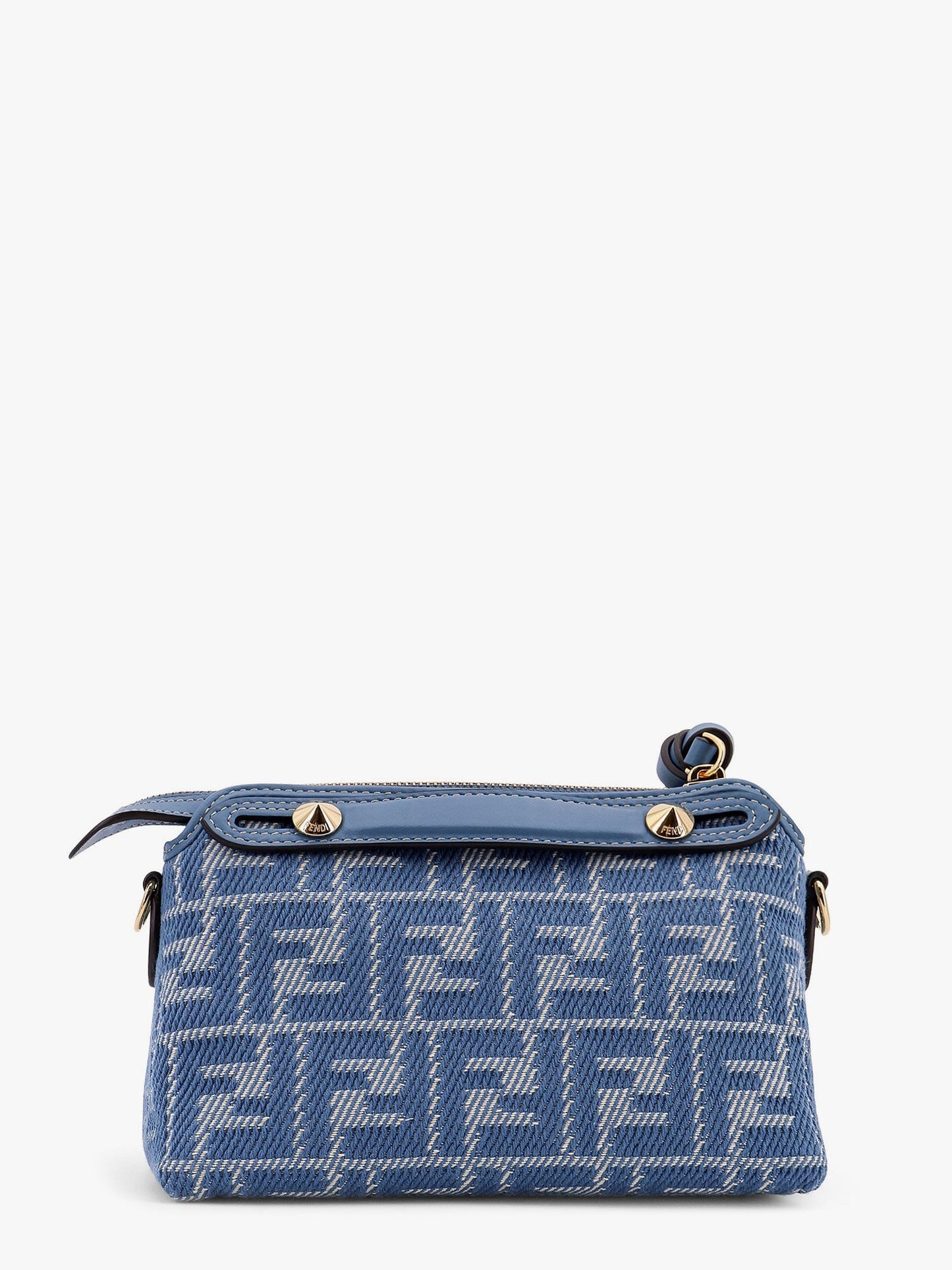 Fendi By The Way Soft Mini Denim Effect Ff Jacquard Shoulder Bag