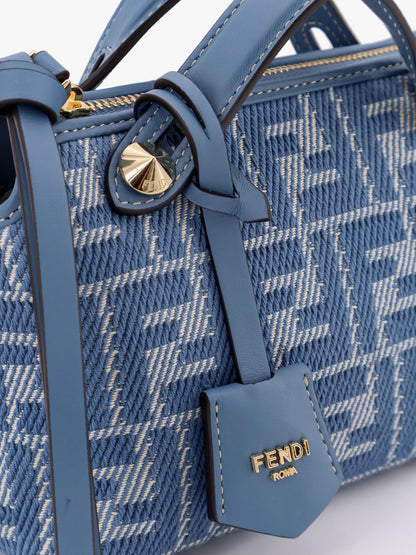 Fendi By The Way Soft Mini Denim Effect Ff Jacquard Shoulder Bag