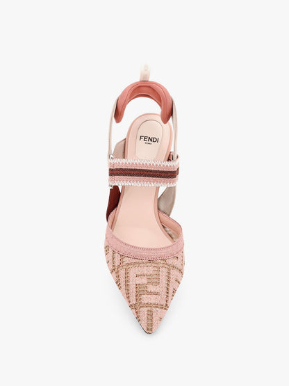 Fendi Colibrì Mesh Slingback With Ff Embroidery
