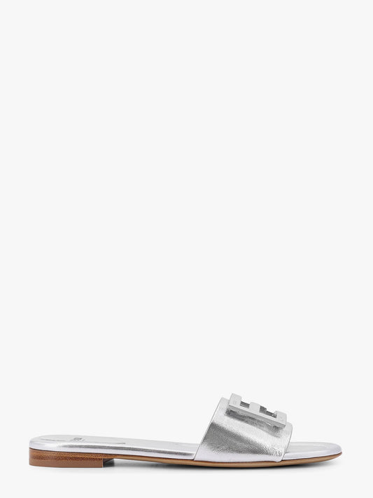 Fendi Laminated Leather Sandals With Logo On The Front