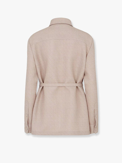 Fendi Ff Diagonal 3d Wool Blazer