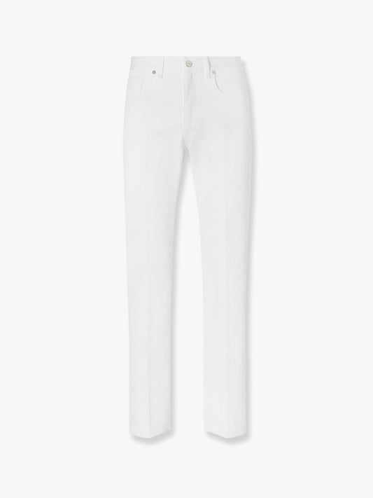 Fendi Regular Fit Denim Trouser With Ff Logo Embroidery