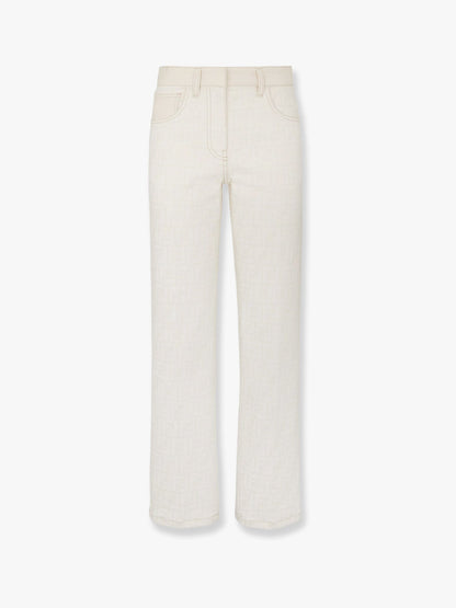 Fendi Ff Off White Denim Trouser