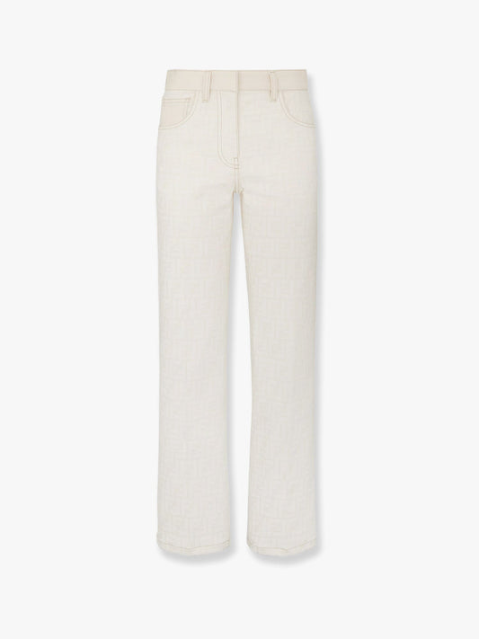 Fendi Ff Off White Denim Trouser