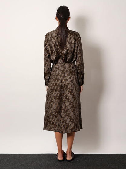 Fendi Ff Silk Skirt