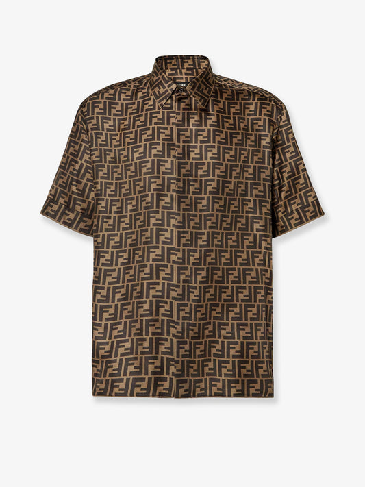 Fendi Silk Shirt With All Over Ff Logo