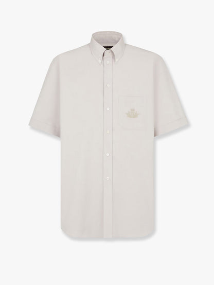 Fendi Oxford Shirt With Fendi Crest Embroidery