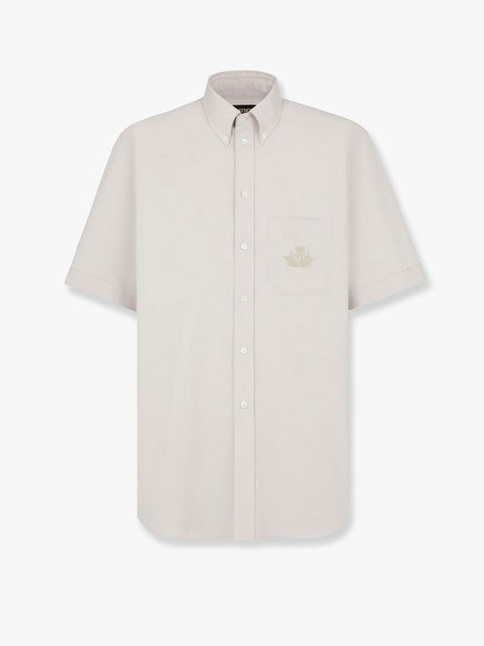 Fendi Oxford Shirt With Fendi Crest Embroidery