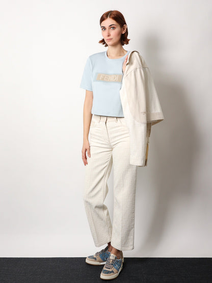 Fendi Crop Jersey T Shirt