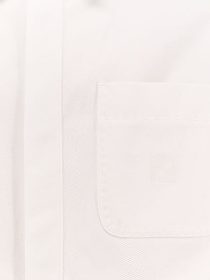 Fendi Denim Jacket With Stitched Profiles And Ff Logo