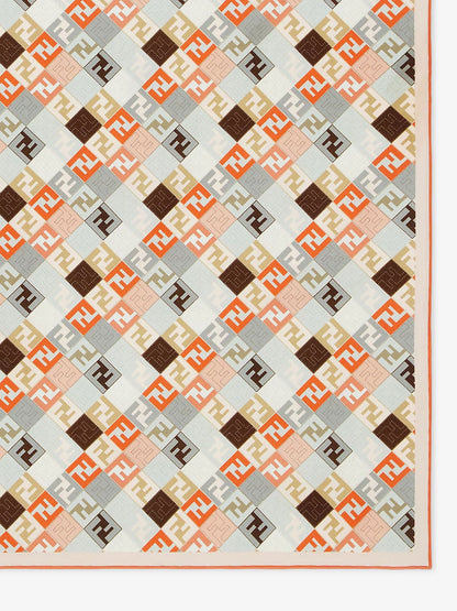 Fendi Ff Organic Silk Twill Foulard