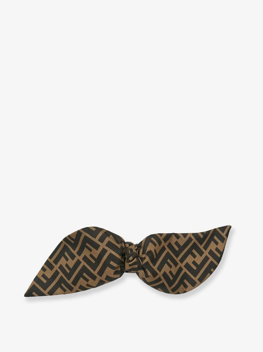 Fendi Silk Twill Hair Clip With Ff Motif