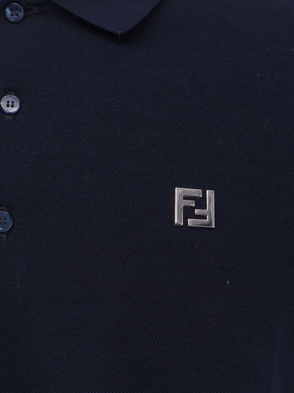 Fendi Cotton Polo Shirt With Ff Detail