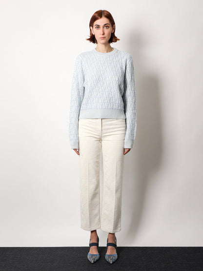Fendi Ff Wool And Cashmere Crop Sweater