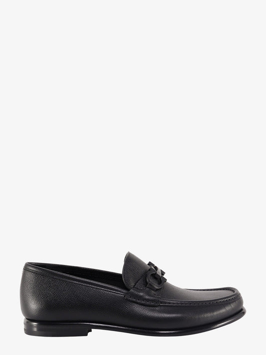 Ferragamo Crown Leather Loafer With Gancini Detail