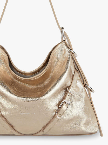 Givenchy Voyou Metallized Leather Shoulder Bag