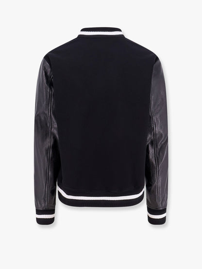 Givenchy Varsity Wool Blend Bomber With Leather Sleeves