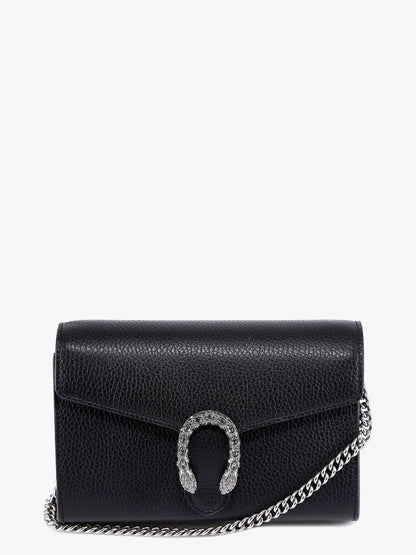 Gucci Leather Shoulder Bag With Iconic Tiger Heads Buckle
