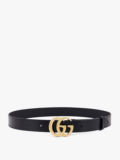 Gucci Gg Marmont Leather Belt With Shiny Buckle