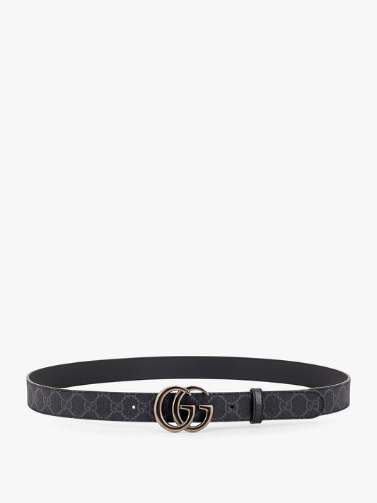 Gucci Coated Canvas Belt With All Over Gg Marmont Motif