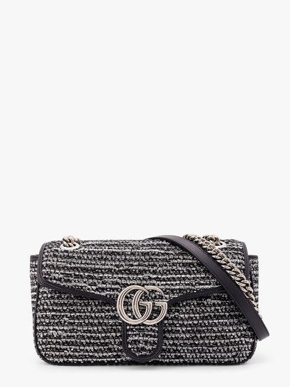 Gucci Gg Marmont Fabric And Leather Shoulder Bag With All Over Sequins