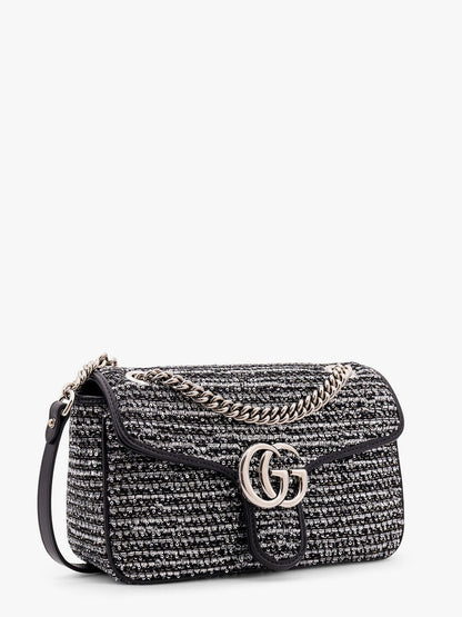 Gucci Gg Marmont Fabric And Leather Shoulder Bag With All Over Sequins