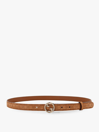 Gucci Suede Belt With All Over Gg Motif
