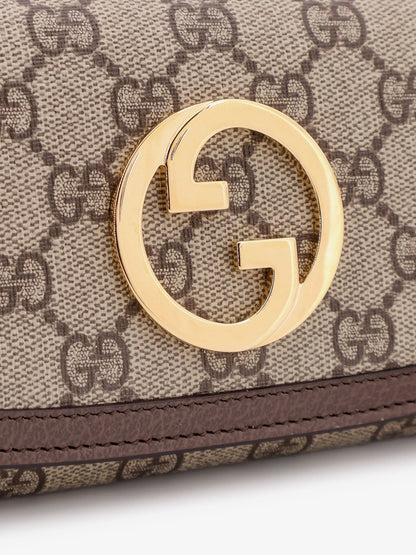 Gucci Blondie Gg Supreme Fabric And Leather Shoulder Bag