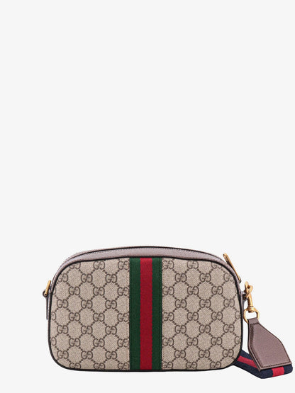 Gucci Gg Supreme Fabric And Leather Shoulder Bag