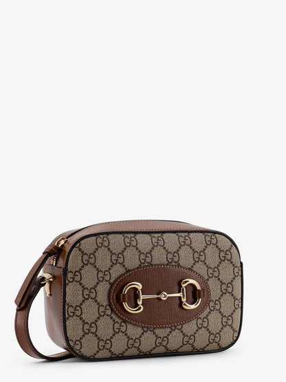 Gucci 1955 Horsebit Gg Supreme Fabric And Leather Shoulder Bag