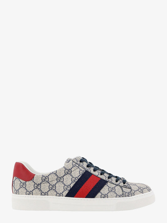 Gucci Gg Supreme Fabric Sneakers With Lateral Web Band