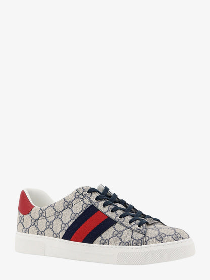 Gucci Gg Supreme Fabric Sneakers With Lateral Web Band