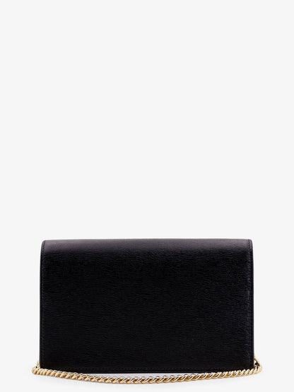 Gucci Leather Wallet With Removable Metal Shoulder Strap
