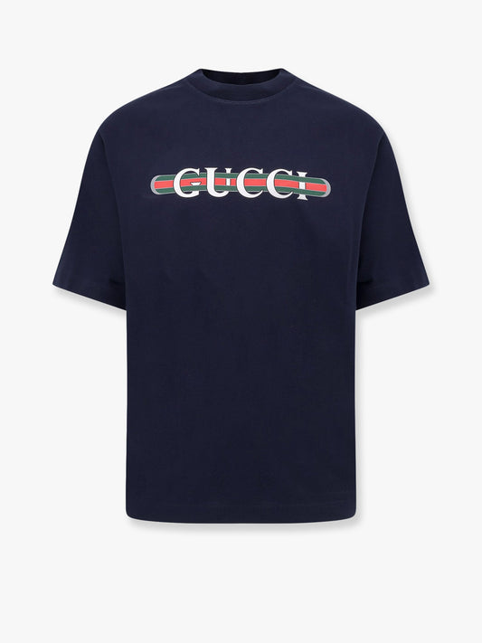 Gucci Cotton Jersey T Shirt With Lettering Logo