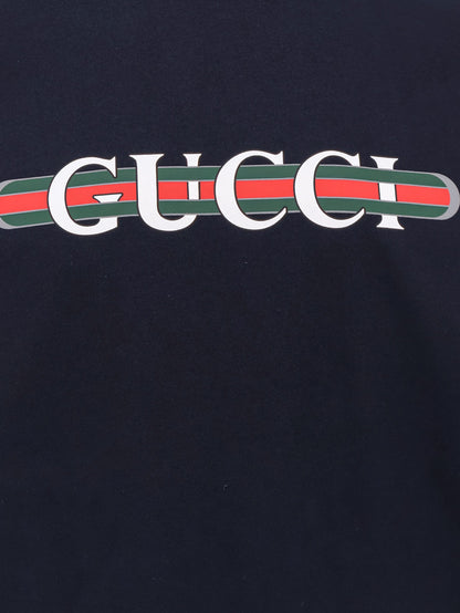 Gucci Cotton Jersey T Shirt With Lettering Logo