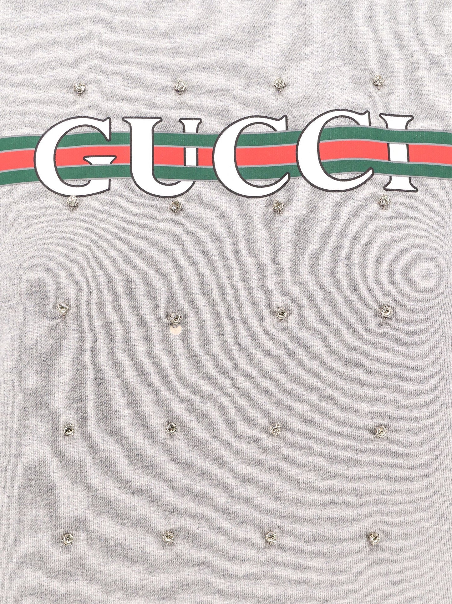 Gucci Cotton Sweatshirt With All Over Rhinestones