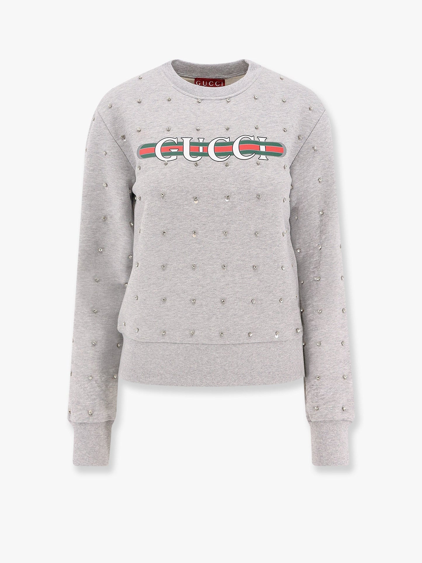 Gucci Cotton Sweatshirt With All Over Rhinestones