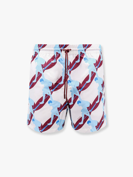 Gucci Nylon Swim Trunk With Surfer Print