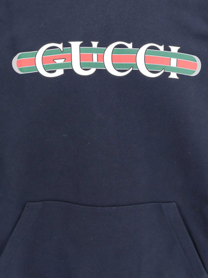 Gucci Cotton Sweatshirt With Gucci Web Print
