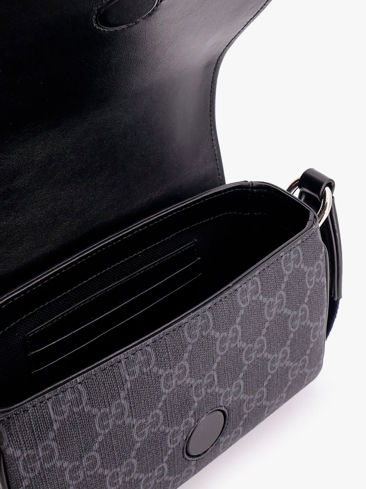 Gucci Gg Supreme Fabric And Leather Shoulder Bag