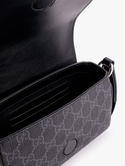 Gucci Gg Supreme Fabric And Leather Shoulder Bag