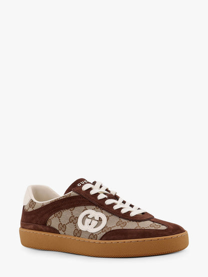 Gucci Suede And Gg Fabric Low Top Sneakers